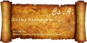 Csiky Alexandra névjegykártya